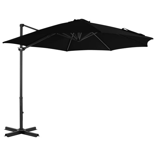 Ampelschirm mit Aluminium-Mast Schwarz 300 cm  122358