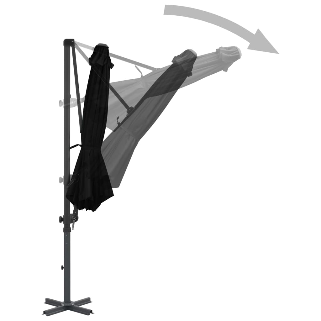 Ampelschirm mit Aluminium-Mast Schwarz 300 cm  122358