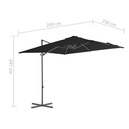 Ampelschirm mit Stahlmast Schwarz 250x250 cm  135023