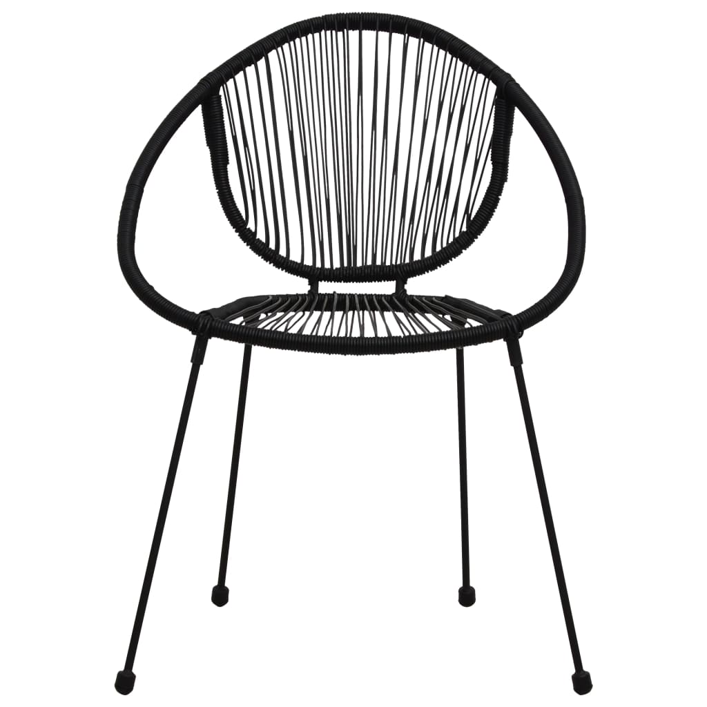 Gartenstühle 2 Stk. PVC Rattan Schwarz 114527