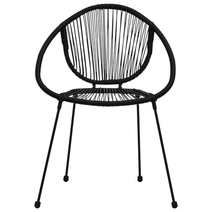 Gartenstühle 2 Stk. PVC Rattan Schwarz 114527