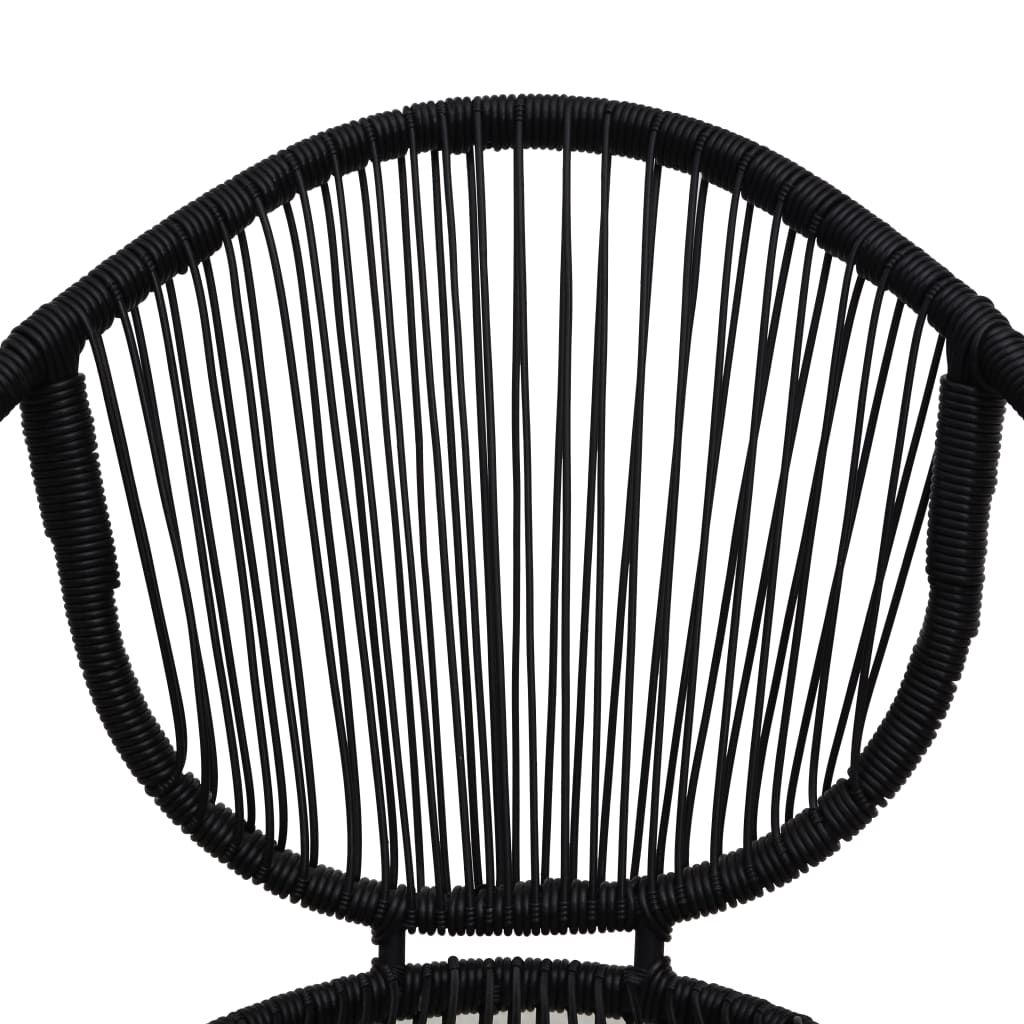 Gartenstühle 2 Stk. PVC Rattan Schwarz 114527