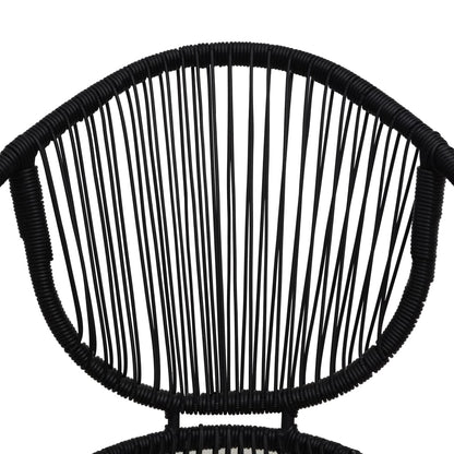 Gartenstühle 2 Stk. PVC Rattan Schwarz 114527