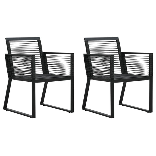 Gartenstühle 2 Stk. Schwarz PVC Rattan 120929