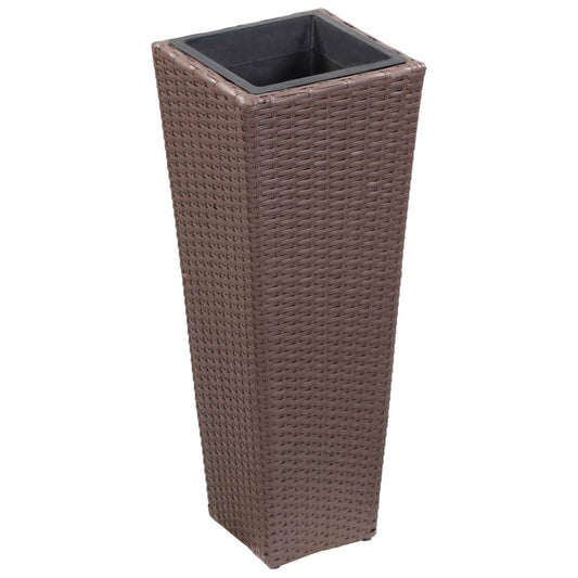 Garten-Hochbeet 30 x 30 x 80 cm Poly Rattan Braun 124873