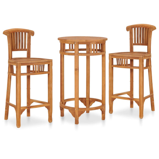 3-tlg. Gartenbar-Set Teak Massivholz  117815