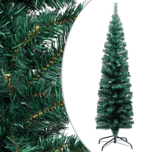 Schlanker Künstlicher Weihnachtsbaum mit Ständer Grün 150cm PVC 88417