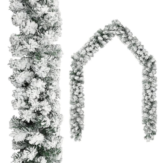 Weihnachtsgirlande mit Schnee Grün 5 m PVC 88905