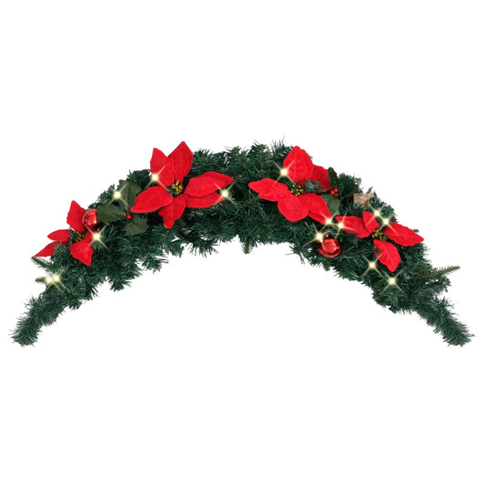 Weihnachts-Türbogen mit LED-Leuchten Grün 90 cm PVC 127785