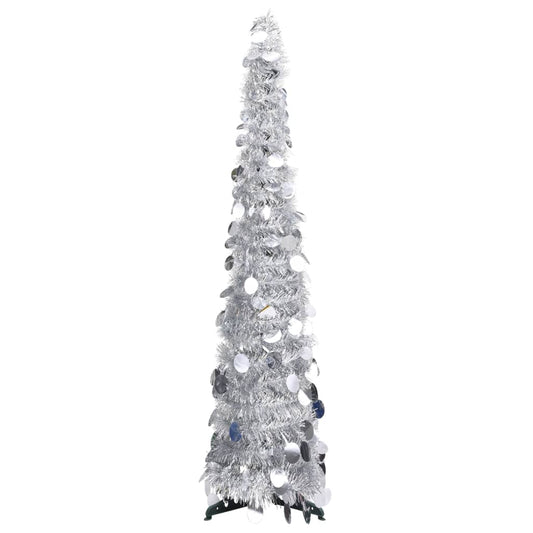 Künstlicher Pop-Up-Weihnachtsbaum Silbern 120 cm PET 127564