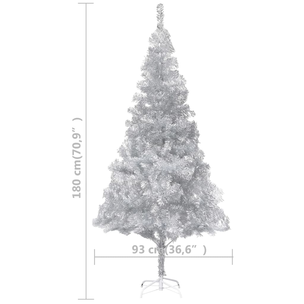 Künstlicher Weihnachtsbaum mit Ständer Silbern 180 cm PET 127689