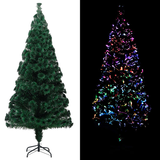 Künstlicher Weihnachtsbaum mit Ständer Grün 180 cm Fiberoptik 128380