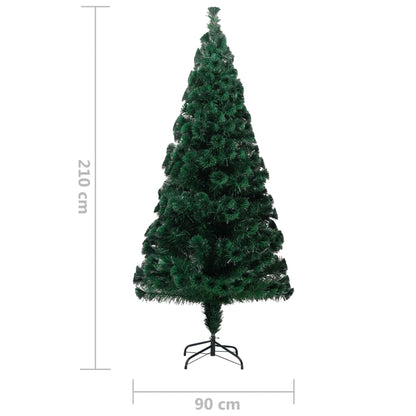 Künstlicher Weihnachtsbaum mit Ständer Grün 210 cm Fiberoptik 126874