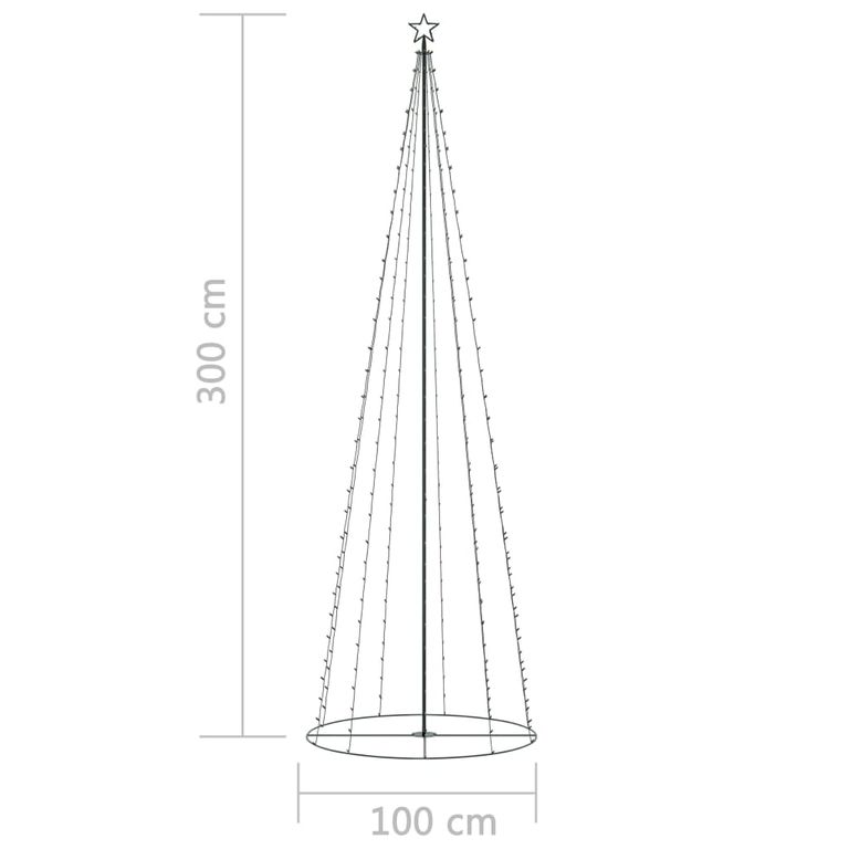 Weihnachtskegelbaum 330 Bunte LEDs Dekoration 100x300 cm 125002