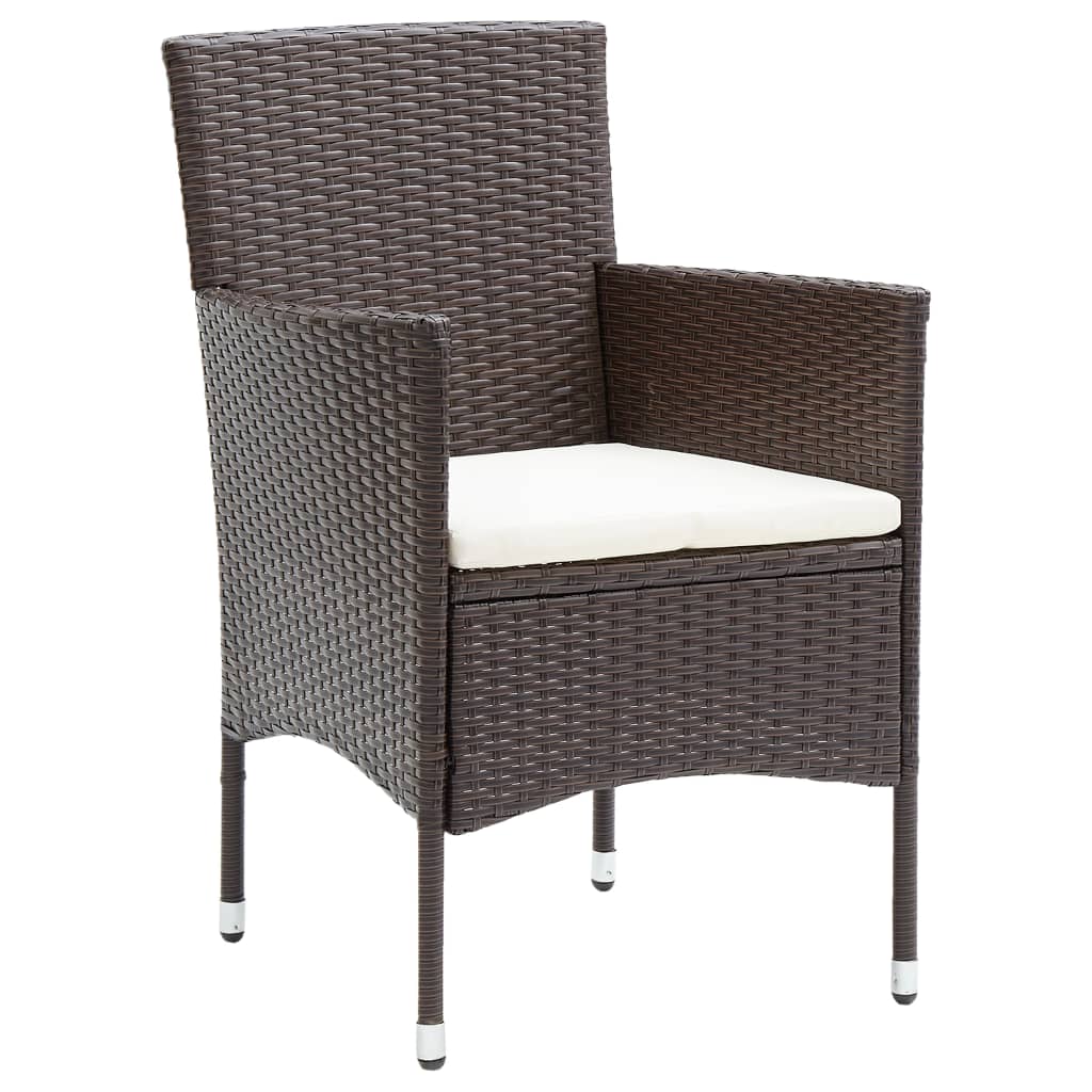 Garten-Essstühle 2 Stk. Poly Rattan Braun 116640