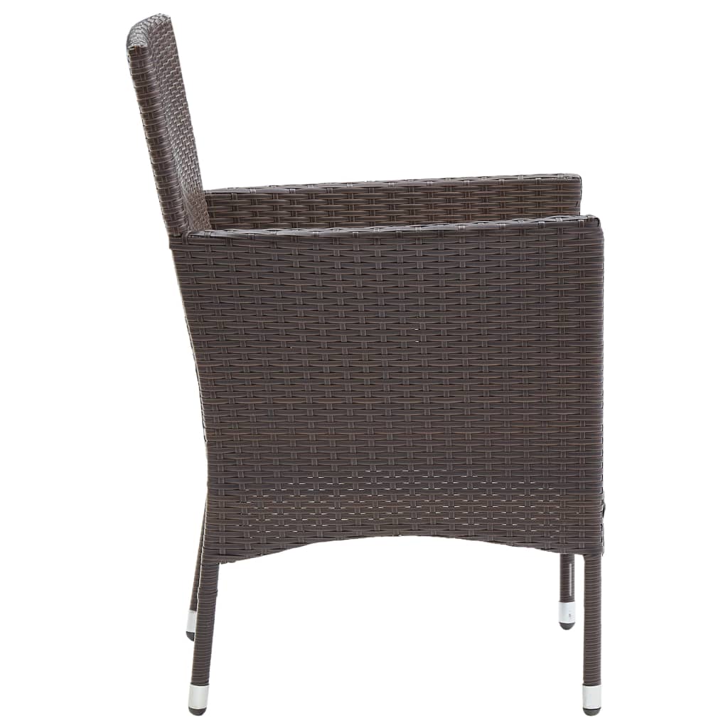 Garten-Essstühle 2 Stk. Poly Rattan Braun 116640