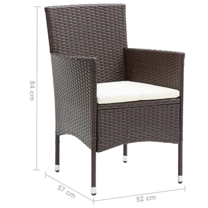 Garten-Essstühle 2 Stk. Poly Rattan Braun 116640