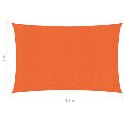 Sonnensegel 160 g/m² Orange 2x3,5 m HDPE 137569