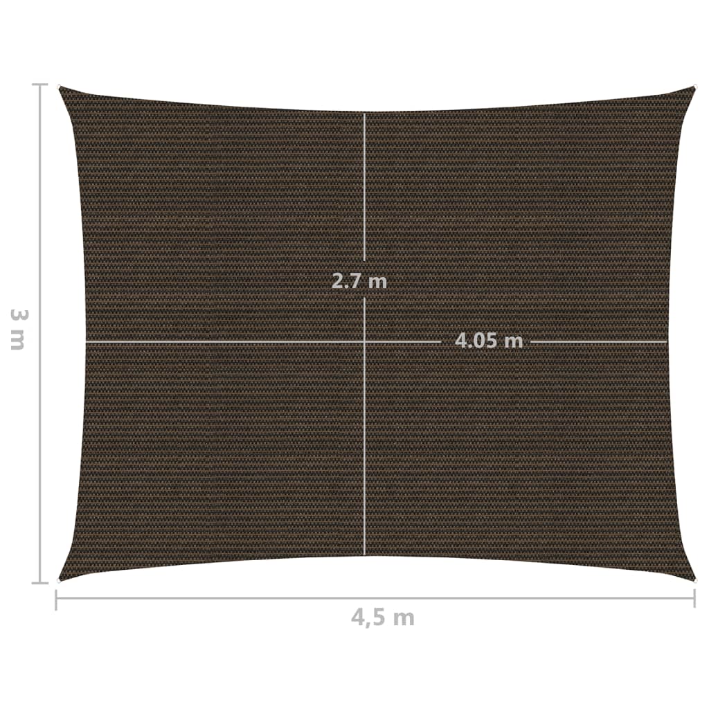 Sonnensegel 160 g/m² Braun 3x4,5 m HDPE     134686