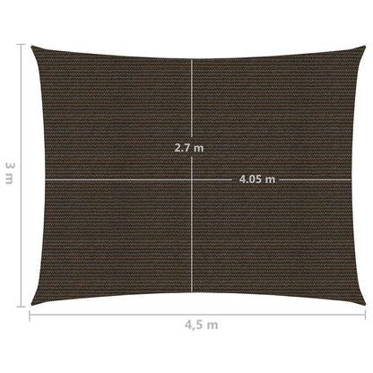 Sonnensegel 160 g/m² Braun 3x4,5 m HDPE     134686