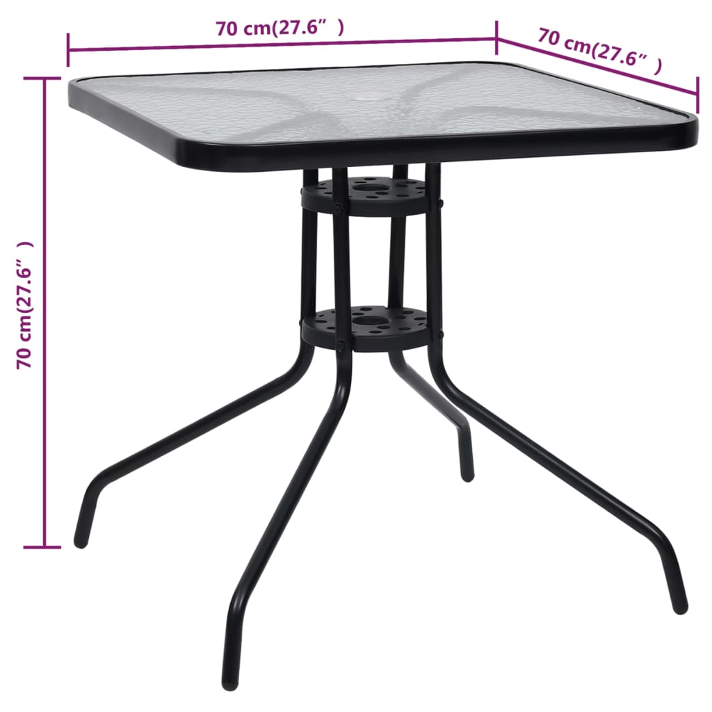 Gartentisch Schwarz 70x70x70 cm Stahl 108940