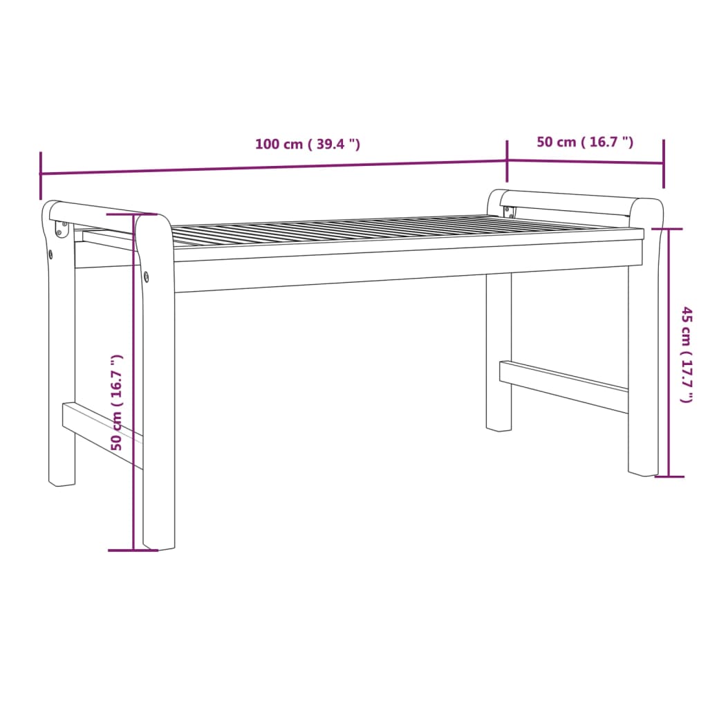 2-tlg. Garten-Lounge-Set mit Cremeweißen Kissen Massivholz 120865