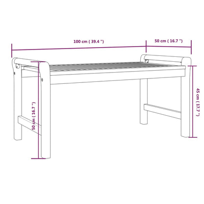 2-tlg. Garten-Lounge-Set mit Cremeweißen Kissen Massivholz 120865