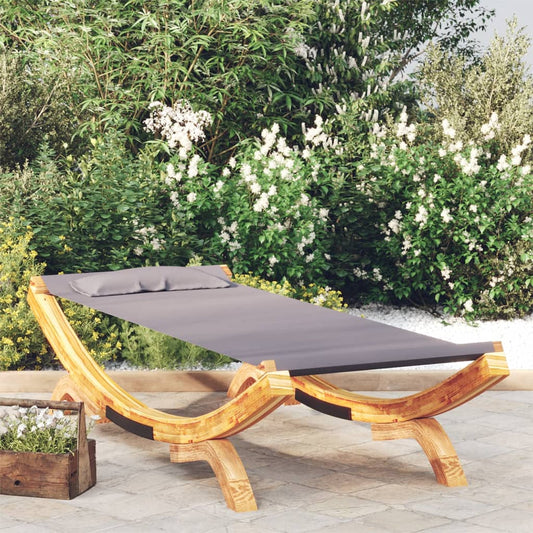 Loungebett 100x188,5x44 cm Bugholz Massiv Anthrazit 116046