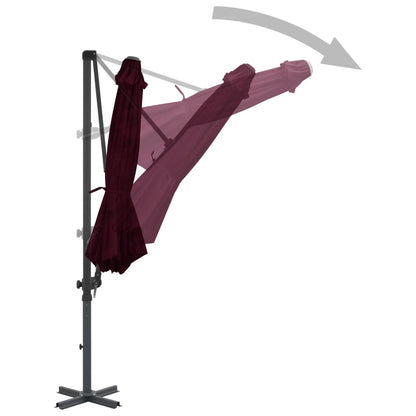 Ampelschirm mit Aluminium-Mast Rot 300 cm  124272