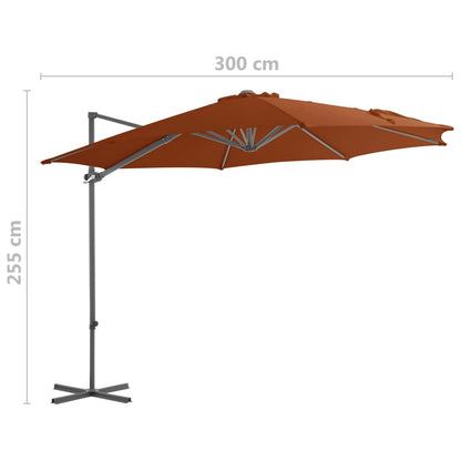 Ampelschirm mit Stahlmast Terrakotta-Rot 300 cm 124265