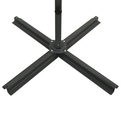 Ampelschirm mit Mast und LED-Leuchten Anthrazit 250 cm 124248