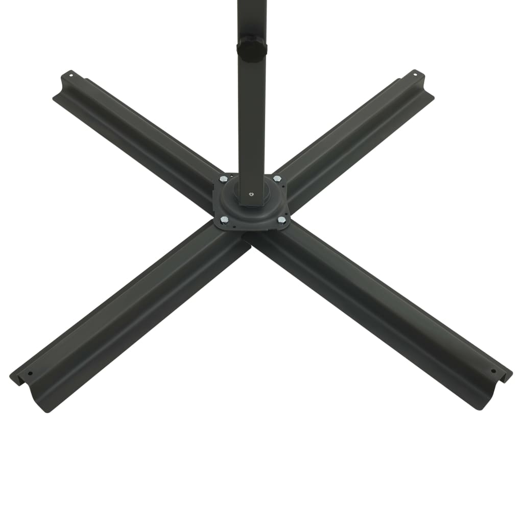 Ampelschirm mit Mast und LED-Leuchten Azurblau 250 cm 124249