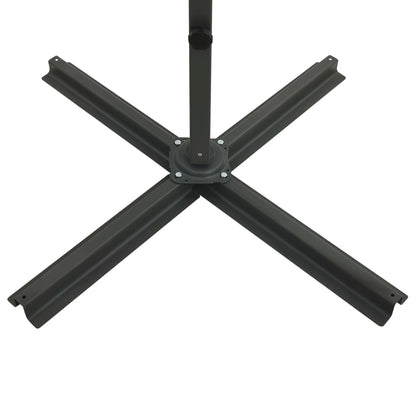 Ampelschirm mit Mast und LED-Leuchten Anthrazit 300 cm 121885