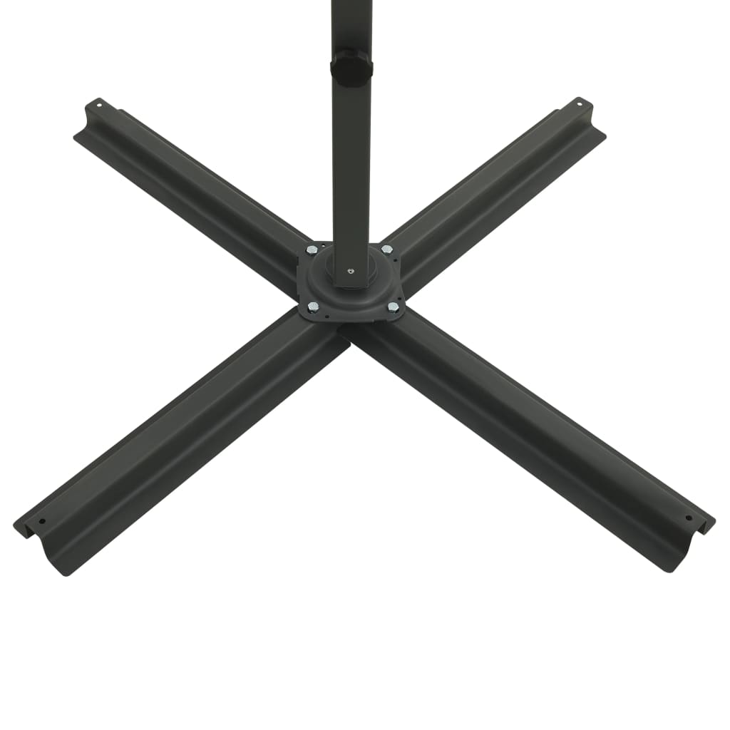 Ampelschirm mit Mast und LED-Leuchten Bordeauxrot 300 cm 122048