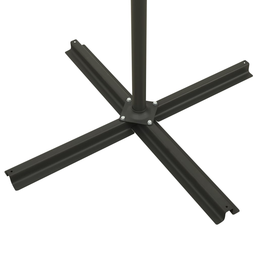 Ampelschirm mit Mast und LED-Leuchten Schwarz 300 cm 126766