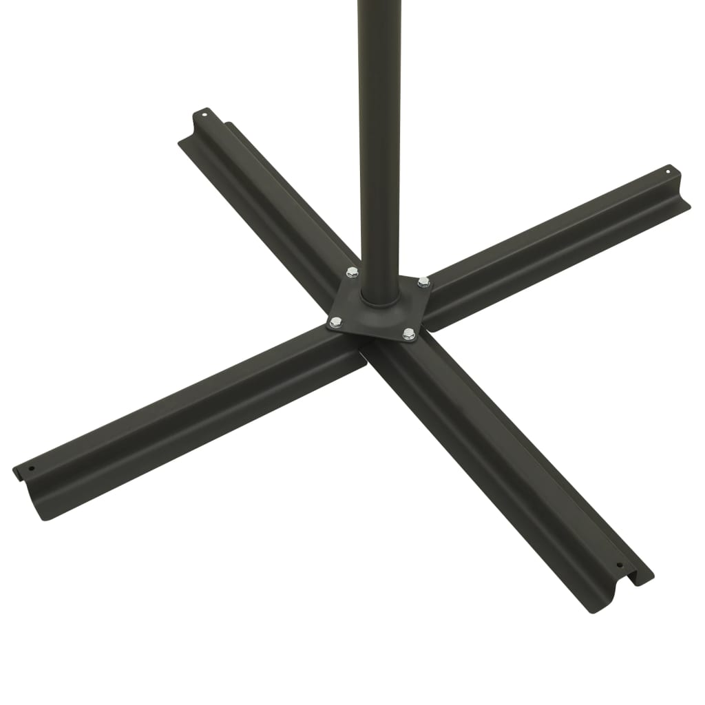 Ampelschirm mit Mast und LED-Leuchten Azurblau 300 cm 125967