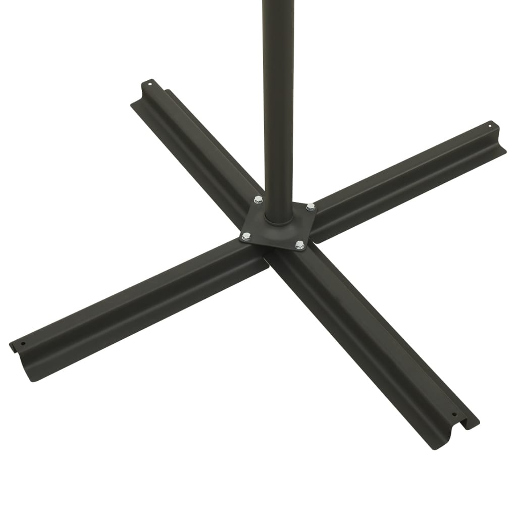 Ampelschirm mit Mast und LED-Leuchten Bordeauxrot 300 cm 124260