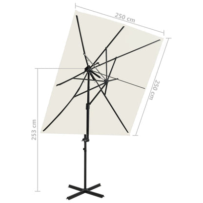 Ampelschirm mit Lüftung Sandfarben 250x250 cm 122815