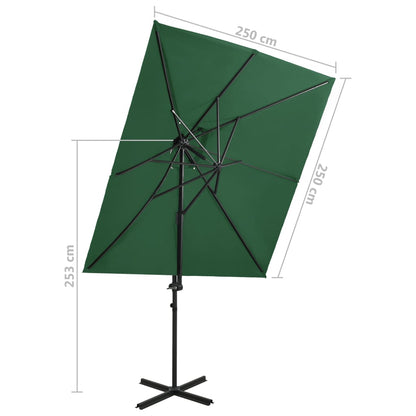 Ampelschirm mit Lüftung Grün 250x250 cm 124306