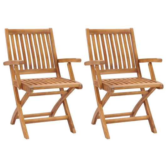 Klappbare Gartenstühle 2 Stk. Massivholz Teak 95865