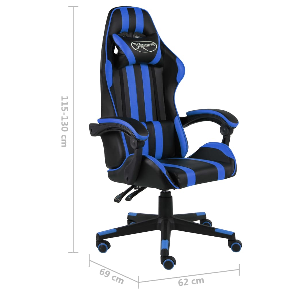 84918 Gaming-Stuhl Schwarz und Blau Kunstleder