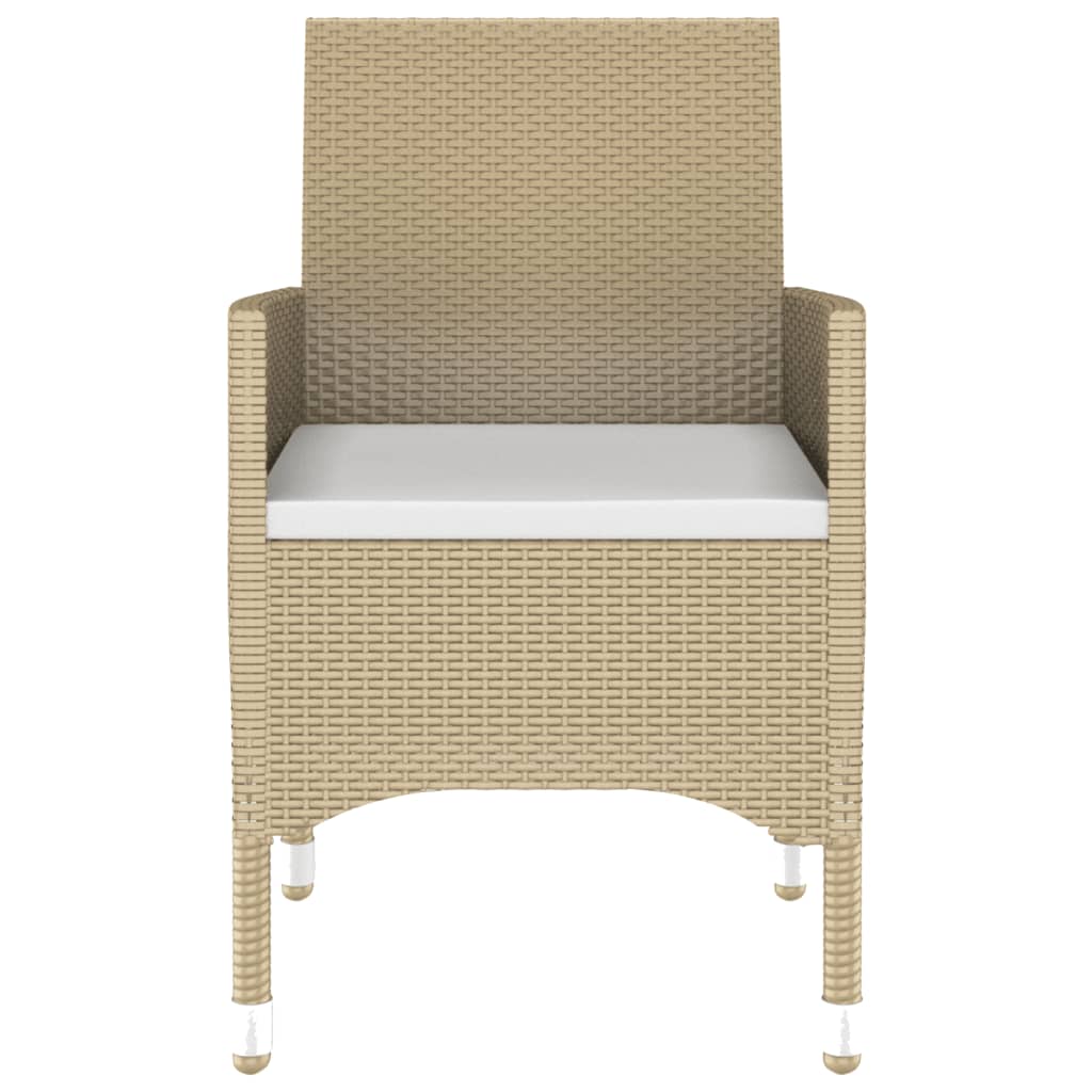 3-tlg. Garten-Essgruppe Poly Rattan Beige 120228