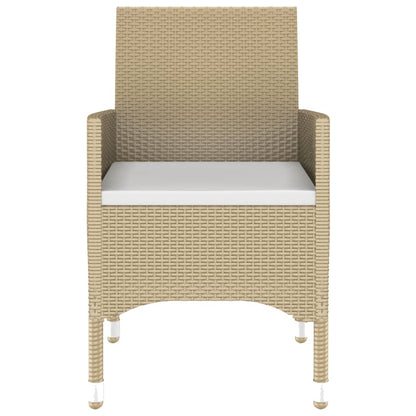 3-tlg. Garten-Essgruppe Poly Rattan Beige 120228