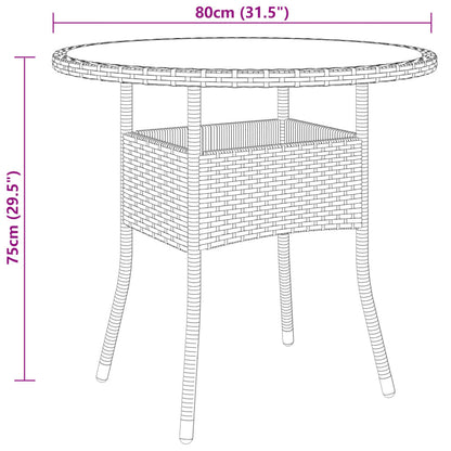 3-tlg. Garten-Essgruppe Poly Rattan Grau 111275