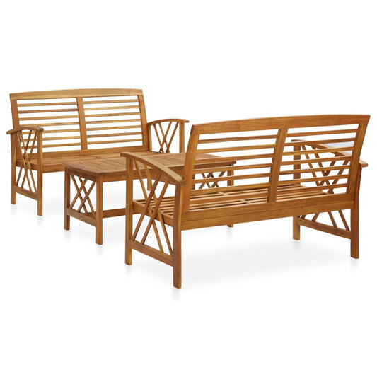 3-tlg. Garten-Lounge-Set Massivholz Akazie 120892