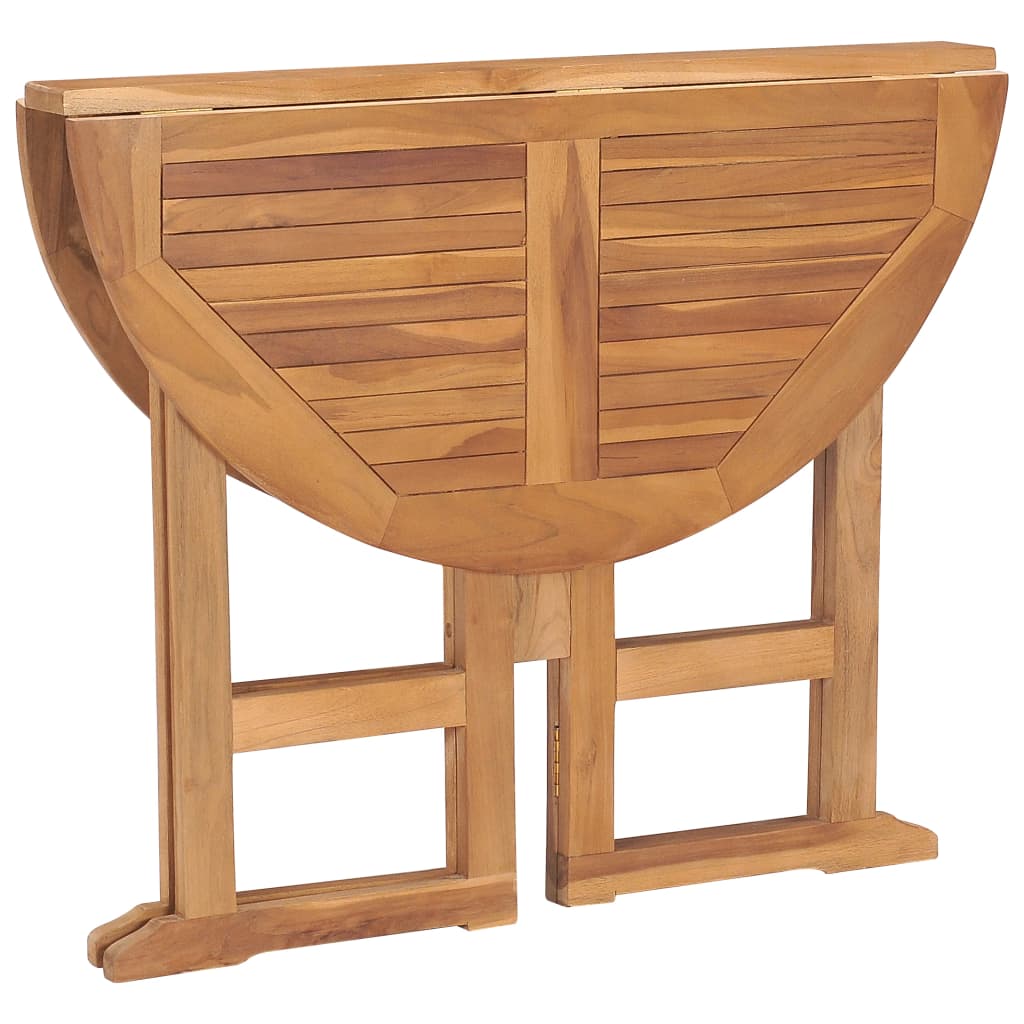 Klappbarer Garten-Esstisch Ø90x75 cm Massivholz Teak 113767