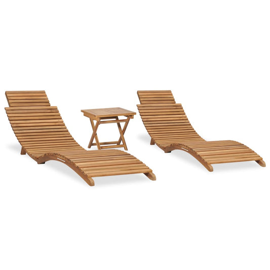 3-tlg. Garten-Lounge-Set Klappbar Massivholz Teak 106953