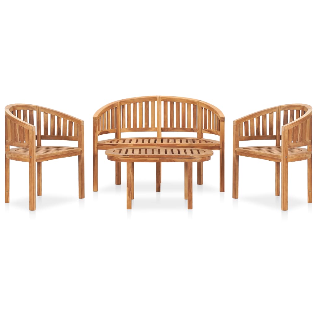 4-tlg. Garten-Lounge-Set Massivholz Teak 120376