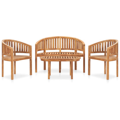 4-tlg. Garten-Lounge-Set Massivholz Teak 120376