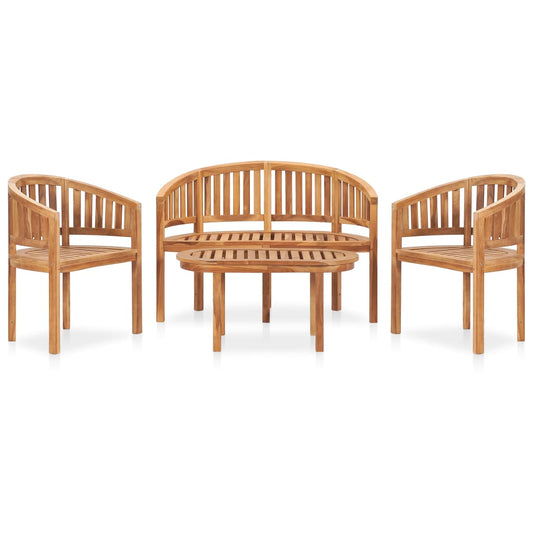 4-tlg. Garten-Lounge-Set Massivholz Teak 120376